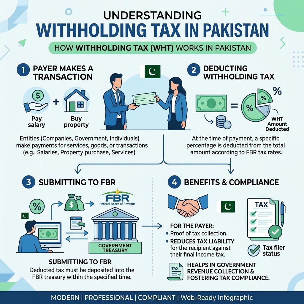 How Withholding Tax Works in Pakistan Infographic